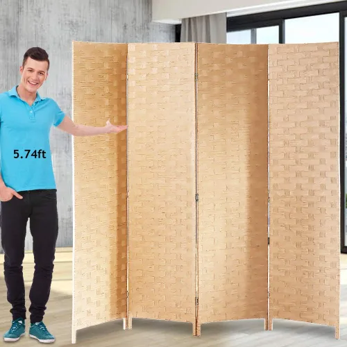 Miniatura 10 de Divisores de habitación y pantallas de privacidad plegables, 4 paneles de 6 pies, divisor de separación de habitación portátil plegable de 6 pies