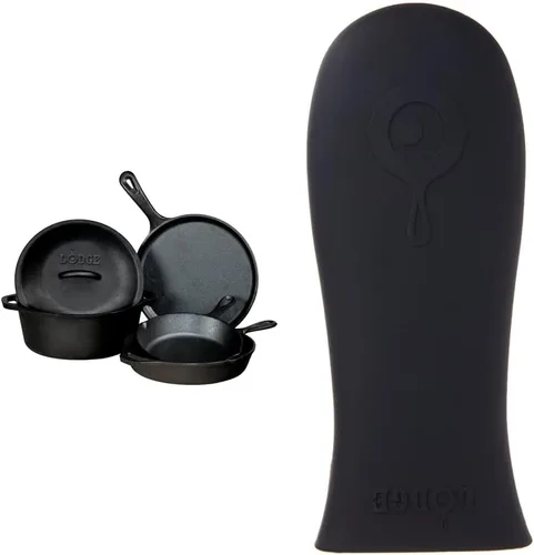Miniatura 7 de Lodge Paquete de 5 piezas de hierro fundido sazonado. Plancha de 10.5 pulgadas, sartén de 8 pulgadas, sartén de 10.25 pulgadas, horno holandés
