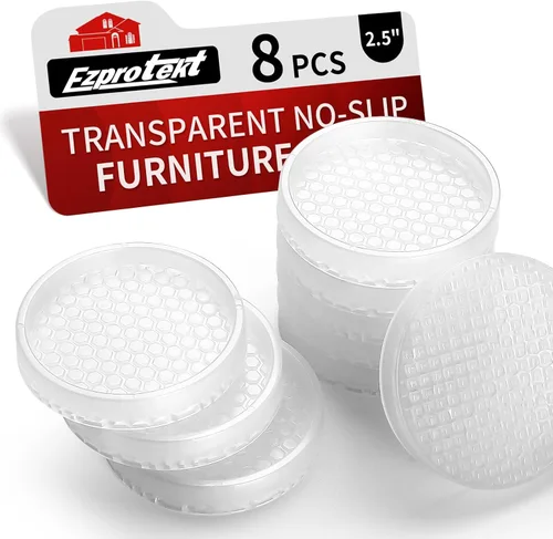 Miniatura 49 de Ezprotekt Almohadillas Antideslizantes para Muebles, 8 Piezas Copas de Ruedas de Goma Antideslizantes de 2.5", Posavasos Antideslizantes
