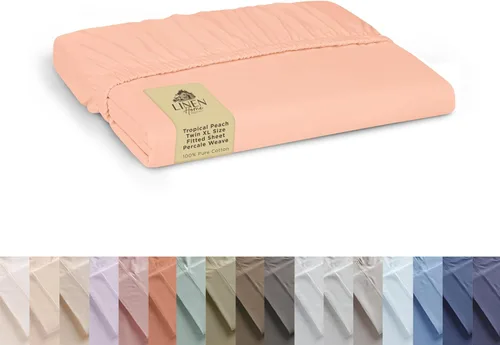 Miniatura 65 de Sábana bajera de 100% algodón percal, tamaño King, verde salvia, 1 sábana bajera con bolsillos profundos, ropa de cama fresca y resistente, 78 x 80