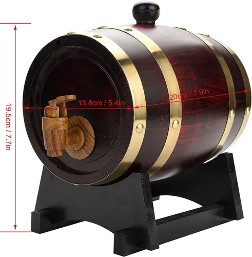 Miniatura 6 de Pilipane Barril de vino personalizado de 1 5/3/5/10 litros, barril de whisky envejecido de roble, añeja tu propio whisky, cerveza, vino, bourbon