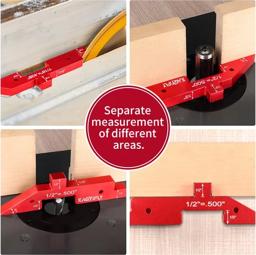 Miniatura 3 de Barras de configuración de mesa de enrutador, juego de 7 bloques de configuración de aluminio de precisión con medidor de altura para accesorios