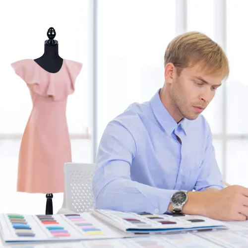 Miniatura 5 de Forma de vestido para coser ropa, soporte de maniquí, cuerpo de maniquí ajustable para exhibiciones de mujer, modelo de torso de joyería con soporte