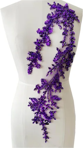 Miniatura 8 de PLune Diamantes de imitación acrílicos brillantes hechos a mano en apliques de encaje, cuentas de costura, parches para accesorios para vestido
