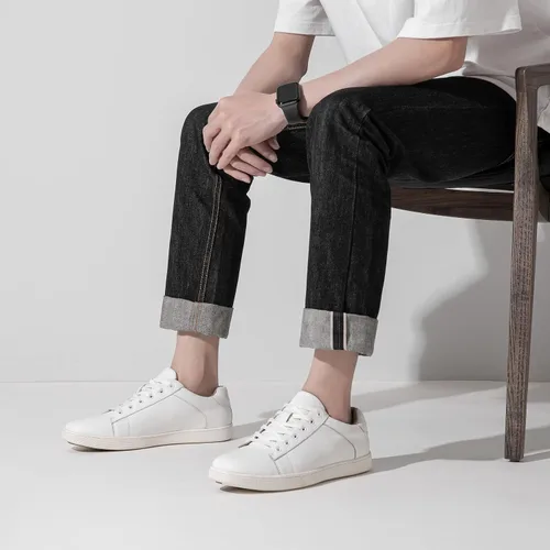 Miniatura 8 de Jousen Zapatos casuales para hombre, zapatillas de vestir de cuero, zapatos casuales de negocios para hombres, zapatillas de moda transpirables