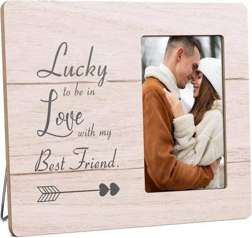 Miniatura 17 de Marco de fotos para parejas, regalos para mujeres, I Will Love You Until The Cows Come Home, marcos de fotos de madera, 4 x 6 pulgadas