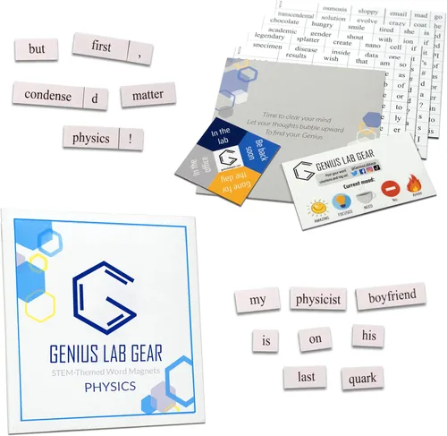 Kit de imanes de palabras de física, divertido juego de poesía nerd para la universidad a doctorado y físicos profesionales, regalo ideal para