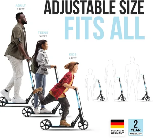 Miniatura 5 de APOLLO Patín plegable para adultos, adolescentes y niños a partir de 6 años con ruedas grandes (XXL), scooters plegables con opciones de rueda