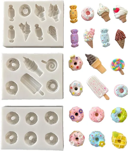 Miniatura 7 de Juego de moldes de silicona para artículos pequeños encantadores para topper de pastel, pasta de goma, caramelo y chocolate, arcilla polimérica