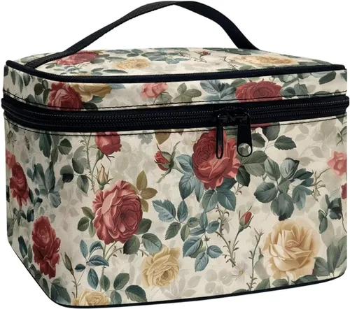 Miniatura 48 de doginthehole Bolsa de maquillaje, bolsa de cosméticos de viaje, bolsa de aseo portátil grande, organizador de accesorios para mujeres y niñas