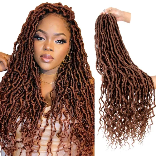 Miniatura 31 de BOHOBABE Rastas Falsas de Cabello de Ganchillo de 30 Pulgadas, Rastas Suaves Boho de Ganchillo con Puntas Rizadas, Rastas Largas de Diosa Bohemia