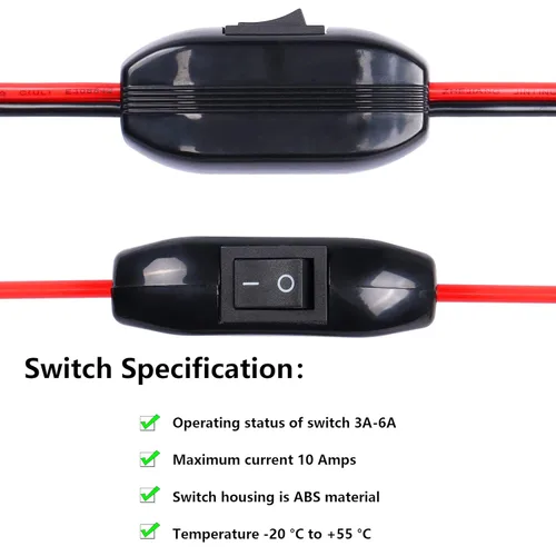Miniatura 5 de SinLoon Cable de cargador de batería SAE con interruptor, 12 V 10 A, enchufe macho a impermeable, adaptador de liberación rápida, cable de carga