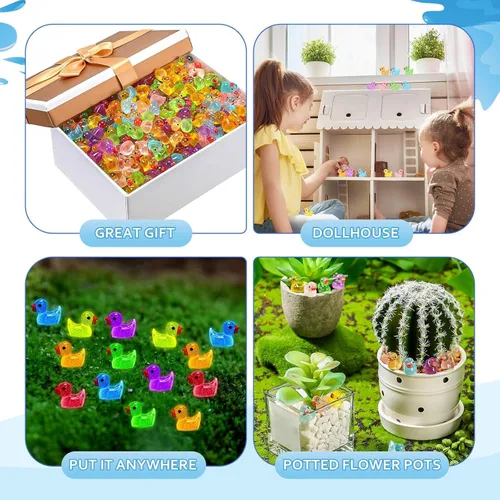 Miniatura 6 de Barydat 125 piezas de mini pato de resina de Navidad que brilla en la oscuridad, pequeño pato luminou, a granel para ocultar bromas, idea