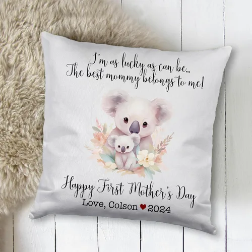 Miniatura 2 de Happy Mother's Day Koala Design, First Mother's Day Custom Pillowcase, Personalized Mother's Day Pillowcase, Gift for Mom, Home Decor