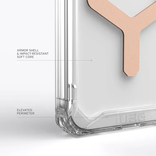 Miniatura 3 de URBAN ARMOR GEAR UAG - Funda compatible con iPhone 15 Pro de 6.1 pulgadas, imán integrado Plyo hielo/oro rosa compatible con carga MagSafe
