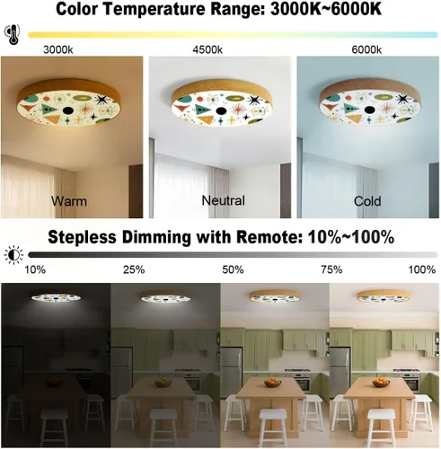 Miniatura 3 de Flush Mount Ceiling Light Fixture Mid century shapes molecule nuclear age space colorful retro set Dimmable LED Close to Ceiling Light Fixtures