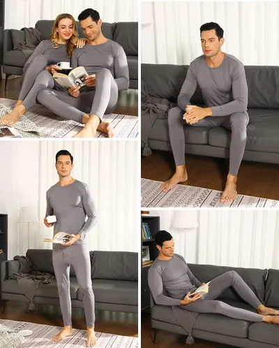 Miniatura 5 de ViCherub Thermal Underwear for Men Fleece Lined Long Johns Thermals Top and Bottom Set Base Layer for Cold Weather