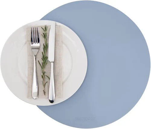 Miniatura 17 de Restaurantware Juego de 6 manteles individuales de cocina de 16 x 12 pulgadas para mesa de comedor en relieve, impermeables, con forma de huevo