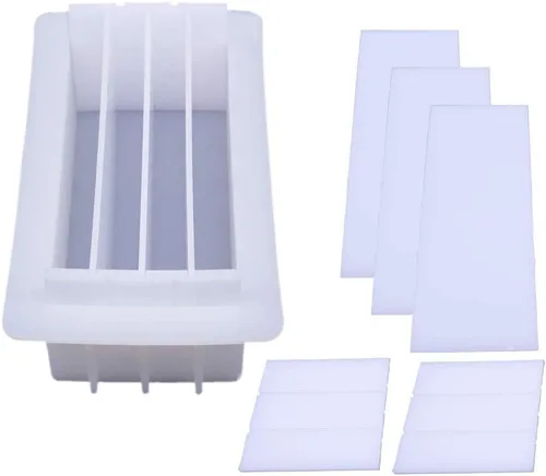 Miniatura 3 de JOONOR Divisores de molde de jabón de silicona para pan de 8 pulgadas, tablero de división de acrílico, rectangular, blanco, herramienta de Color 3