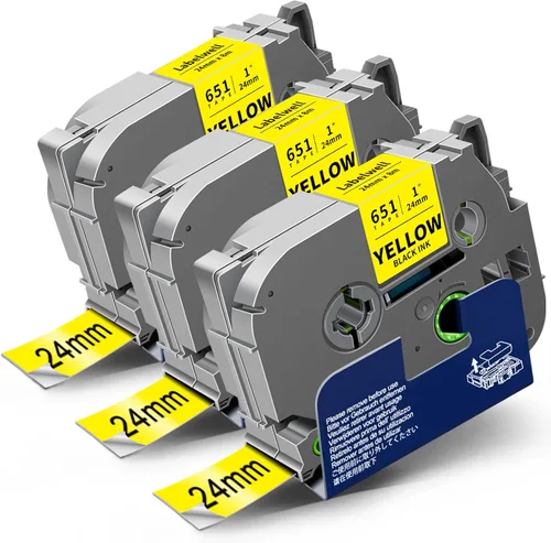 Miniatura 11 de Labelwell Paquete de 3 cintas TZe-111 compatibles con etiquetas adhesivas transparentes de 0.236 in 0.23 pulgadas, TZe111 TZ-111, negro sobre