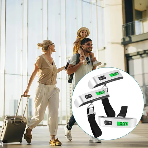 Miniatura 7 de Báscula digital para equipaje paquete de 3 básculas de peso de equipaje báscula digital de mano de 110 libras báscula de equipaje con pantalla LCD
