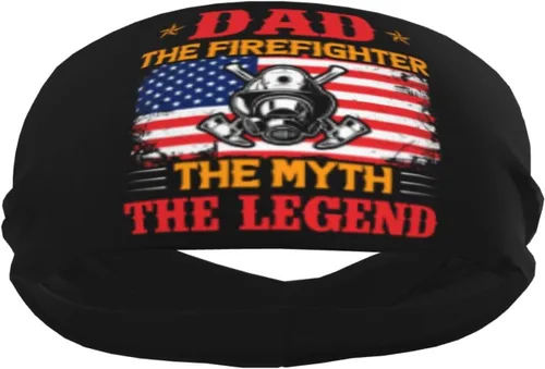 Miniatura 4 de Dad The Firefighter The Myth The Legend Headband for Men Women Sports Sweatband for Fitness Exercise Moisture Wicking Running Yoga Hairbands