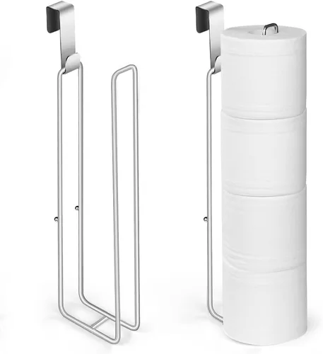2 soportes para papel higiénico sobre el tanque para papel higiénico de 4 rollos, soporte de almacenamiento de papel higiénico para baño, soporte de
