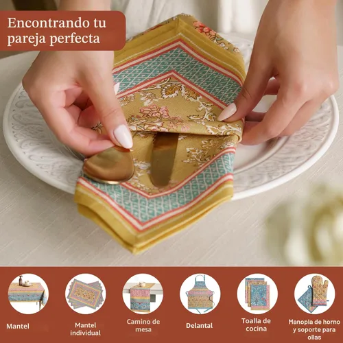 Miniatura 4 de Maison d' Hermine Marquise - Juego de 4 servilletas 100% algodón suave y cómodo perfectas para cenas familiares, bodas, fiestas de cóctel, cocina