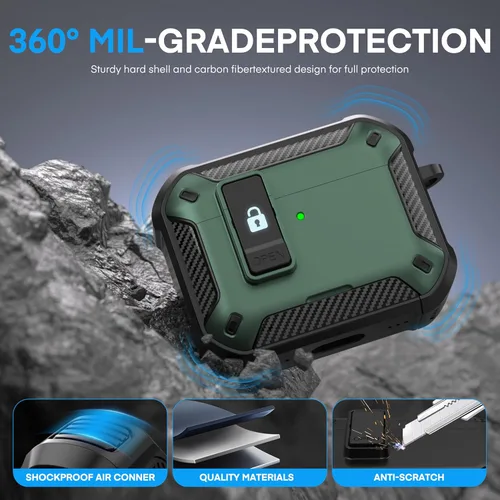 Miniatura 5 de Maxjoy for AirPods Pro 3 Case 2025, MagSafe Compatible with Auto Lock, Shockproof Protective Cover with Phone Stand, Includes Cleaning Kit &