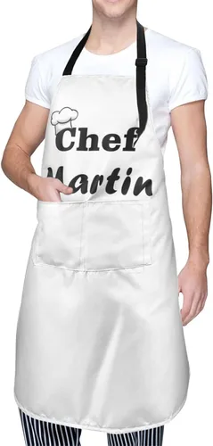 Miniatura 2 de Delantal de chef personalizado para mujeres y hombres con bolsillos personalizado NPhoto Picture Cooking Delantal, Style3