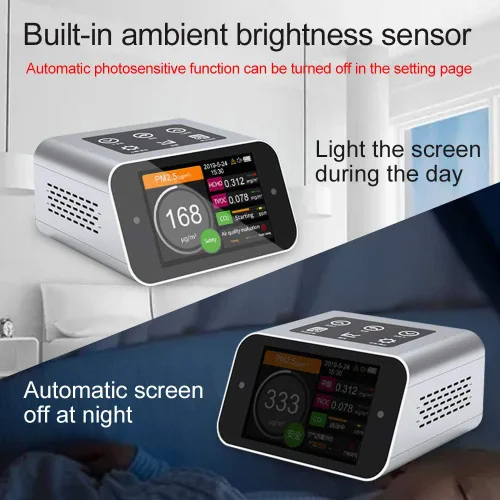 Miniatura 2 de Monitor de calidad del aire A18 Medidor de Co2 para interiores Polvo PM2.5 PM1 PM10 Contador de partículas HCHO Detector de formaldehído TVOC