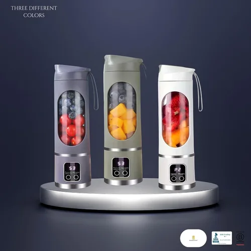Miniatura 10 de Licuadora portátil de 16 oz/16.9 fl oz para jugos y batidos con 12 cuchillas de acero inoxidable Recargable por USB y control de múltiples
