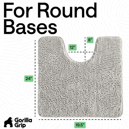 Miniatura 307 de Gorilla Grip - Tapete de baño de felpilla gruesa, suave y absorbente, secado rápido, de microfibra, con reverso de caucho, para piso de ducha, Nube