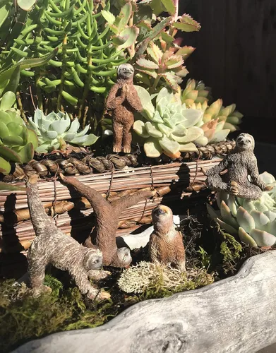 Miniatura 7 de Juego de 5 figuras de yoga con perezosos, figuras de acción de estatua de perezoso de 3 pulgadas, posturas de decoración de yoga
