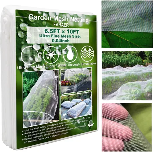 Miniatura 11 de Red de Malla Ultra Fina para Jardín, FARAER Cubiertas para Plantas 8'x24' Red de Jardín para Proteger Plantas Vegetales Frutas Flores Cultivos