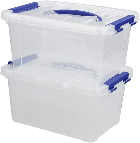 Miniatura 7 de Jekiyo Contenedor de almacenamiento de plástico de 6 cuartos de galón, contenedor de caja con cierre con tapa, juego de 2