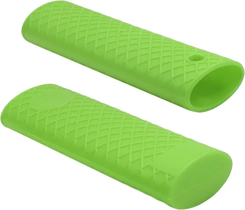 Miniatura 21 de Bettomshin 3 soportes de silicona para mango caliente, 6.102 in/6.1 pulgadas, funda antideslizante de silicona para ollas, resistente al calor, Negro