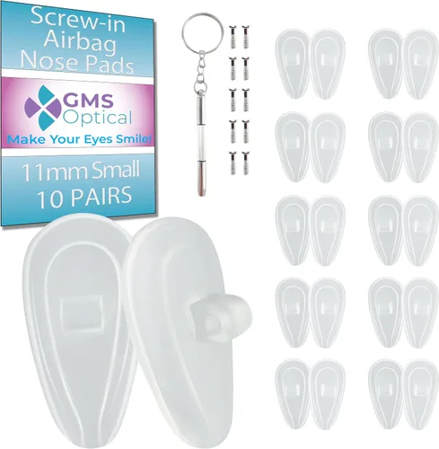 GMS Optical Comfort Line – 0.276 in de ancho regular / 0.433 in de longitud pequeña – Bolsas de aire roscadas de silicona suave almohadillas de