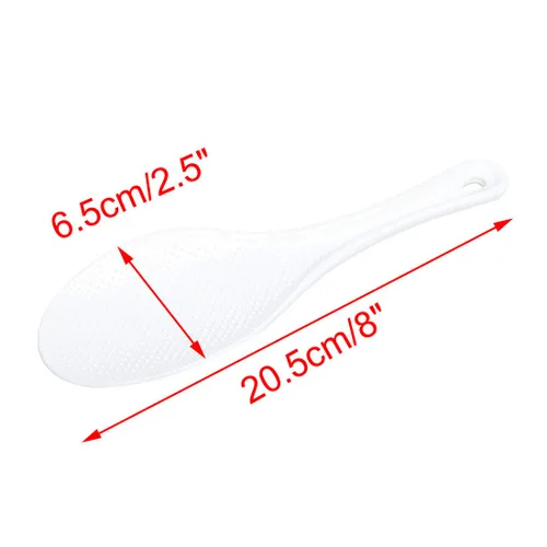 Miniatura 2 de uxcell Cuchara antiadherente plástica del servicio de alimentos de la patata del arroz del palo, blanco
