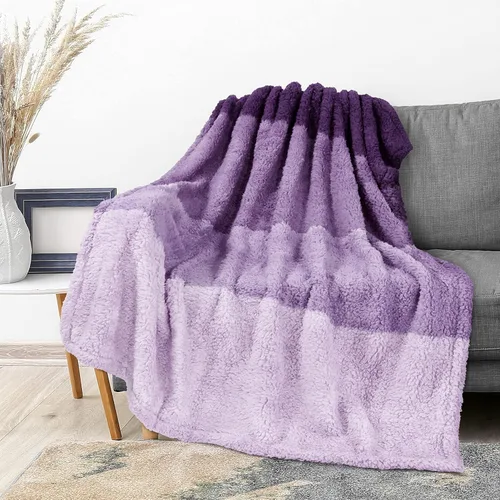 Miniatura 34 de PAVILIA - Manta de sherpa para sofá, gris esponjosa y cálida, manta de felpa suave para cama, acogedora, súper suave y ligera, manta decorativa