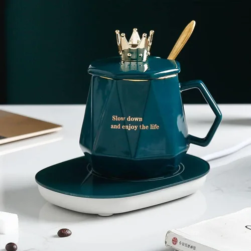 Miniatura 2 de Calentador de café para escritorio, con juego de tazas. Calentador de tazas, calentador de té, calentador eléctrico de bebidas, calentador