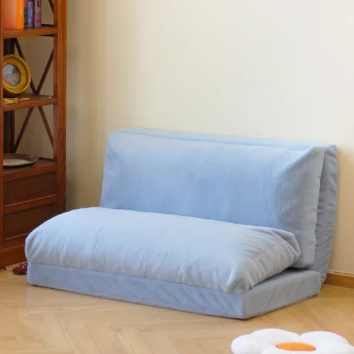 Miniatura 14 de N&V Sofá cama plegable tipo bolsa de frijoles, sofá cama plegable con relleno de espuma, incluye funda extraíble y lavable a máquina, suave forro