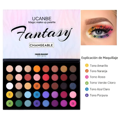 Miniatura 7 de UCANBE Paleta de maquillaje de ojos altamente pigmentada, paleta de sombra de ojos metálica mate brillante de larga duración, mezclable