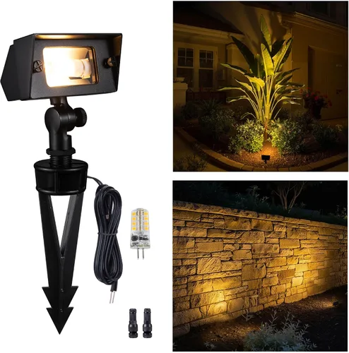 Miniatura 33 de Gardenreet Luz de Inundación de Bajo Voltaje para Exteriores - Luz LED de Lavado de Pared de Latón Sólido 12V, Paisajística de Cableado Fijo