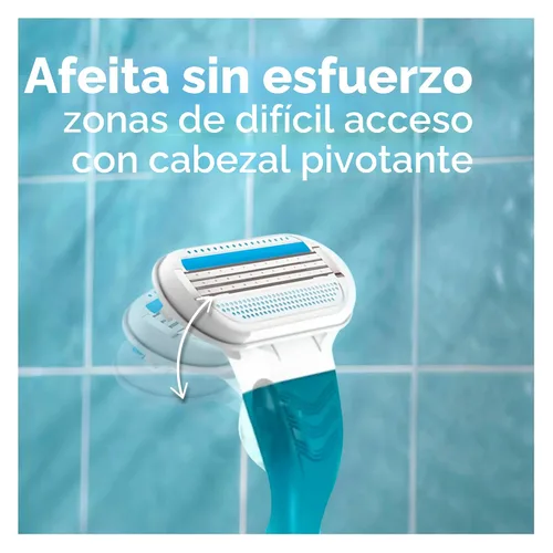 Miniatura 4 de Gillette Venus Smooth Razor para mujeres, incluye 1 mango de afeitar reutilizable + 2 recambios de 3 cuchillas, mango ergonómico de agarre suave