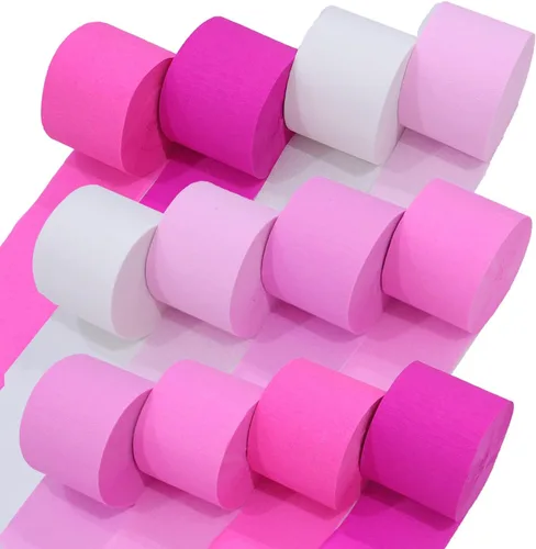 Miniatura 14 de 12 rollos de serpentinas de arcoíris únicos, paquete de 12 rollos de papel crepé arcoíris únicos de 984 pies para decoraciones de fiestas, Multicolor
