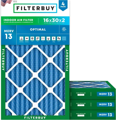 Miniatura 54 de Filterbuy Filtro de aire MERV 13 de 8 x 14 x 1 pulgadas, protección óptima contra el humo y la alergia (paquete de 4), filtros electrostáticos