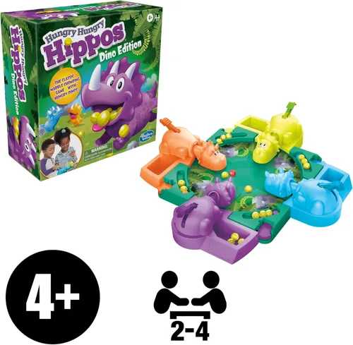 Miniatura 3 de Hasbro Gaming Hungry Hungry Hippos Dino Edition Juego de Mesa, Juego Preescolar para Edades de 4 Años en Adelante; para 2 a 4 Jugadores