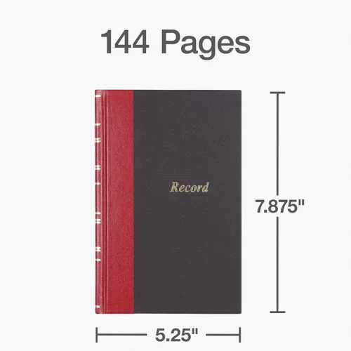 Miniatura 3 de Libro diario/Libro de cuentas, tapa roja/negra, 144 páginas, 5 1/4 x 7 7/8, Negro