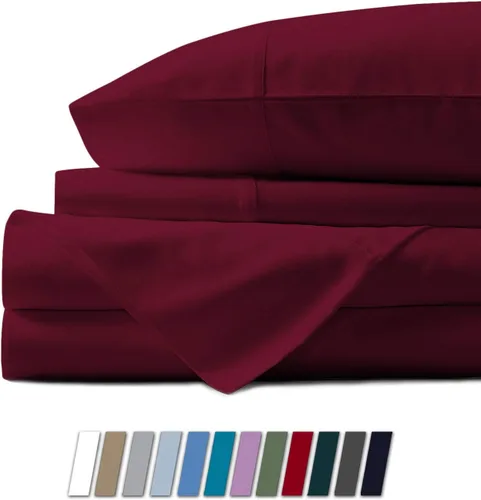 Miniatura 2 de TREND BEDDING MART Juego de sábanas para sofá cama individual (36 x 72 + 4 de profundidad), color borgoña, 100% algodón egipcio de 800 hilos, se